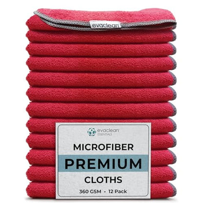 Premium Microfiber Cleaning Cloth 16"x16" (12 Count)