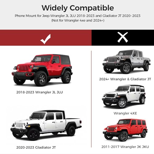 Metal Phone Mount for Jeep Wrangler JL JLU &Gladiator JT 2018