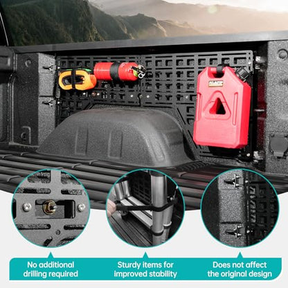 Side Truck Bed Molle Panel Rack System Compatible with 2019