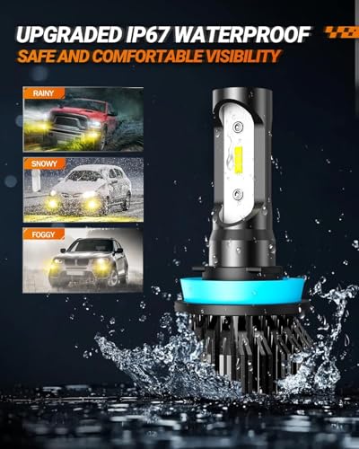 H11 H16 H8 LED Fog Light Bulbs Yellow (2 Count)