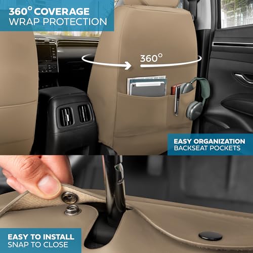 Curated Sandstone Leather Seat Covers for Cars & SUVs