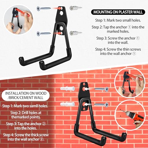 28 Pack Garage Hooks Heavy Duty with Non Slip PVC Coating (28 Count)