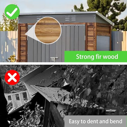 5x3 FT Outdoor Lean to Shed with Windows