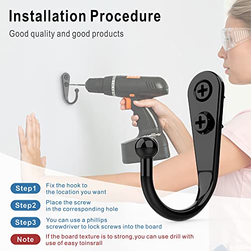 15 Pack Black Wall Mount Hooks for Hanging Coats & Towels (15 Count)