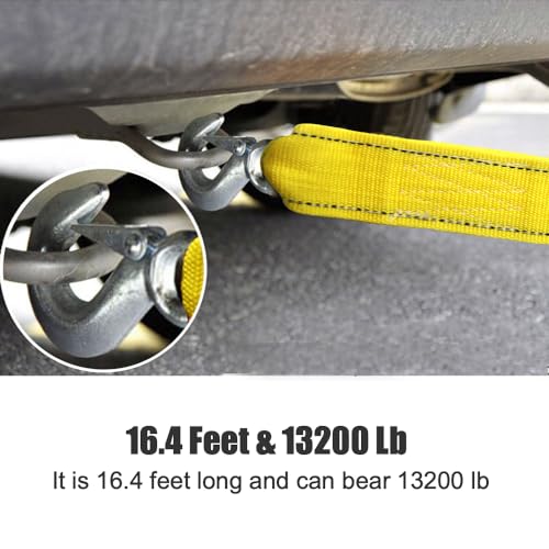 Heavy Duty Tow Strap with Safety Hooks