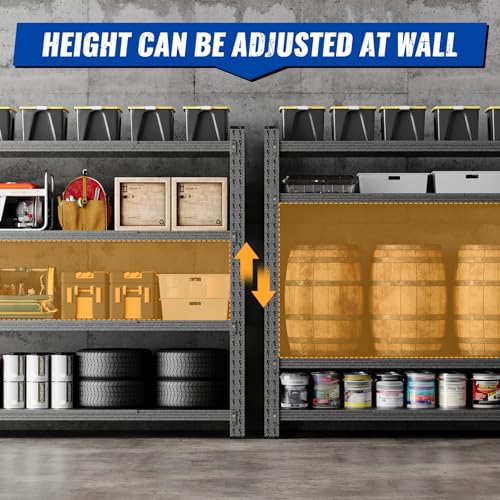 78.8" W Heavy Duty Garage Shelves 7000lbs Garage Metal Shelving Adjustable Storage Shelves for Industrial