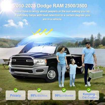 6pcs Car Window Shades for Dodge RAM 2500 3500 2010 (6 Count)
