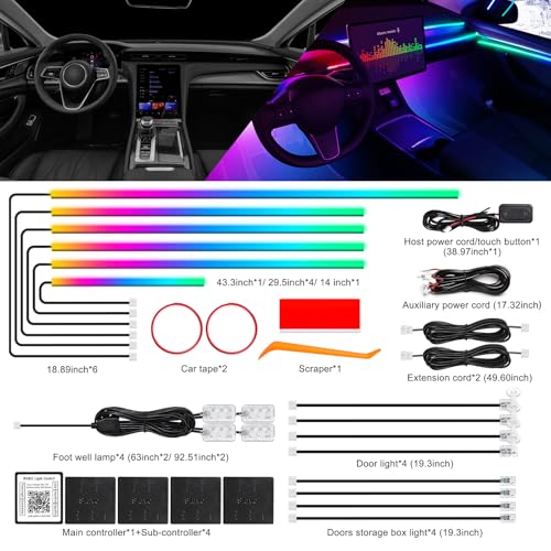 Dreamcolor Acrylic Interior Car LED Strip Light with Wireless APP