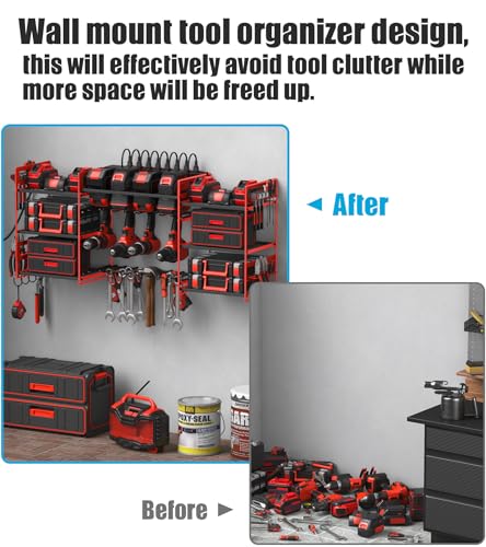 Red Power Tool Organizer Wall Mount (15 Count)