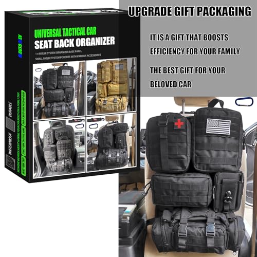 7 PACK Tactical Seat back organizer Truck organizer With 6 Detachable Pouches Universal For Car Truck Ford Jeep Military