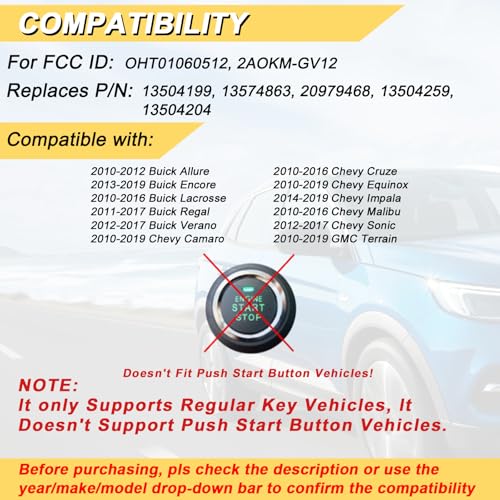 Key Fob Replacement for 2014 (2 Count)