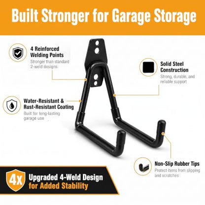 Garage Hooks 6 Pack Small Round Wall Hooks for Hanging Heavy Duty Ladders (6 Count)