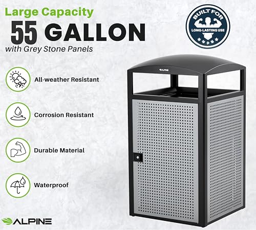 Outdoor Commercial Trash Can with Lid