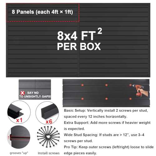 Slat Wall Paneling Garage Wall Organizer