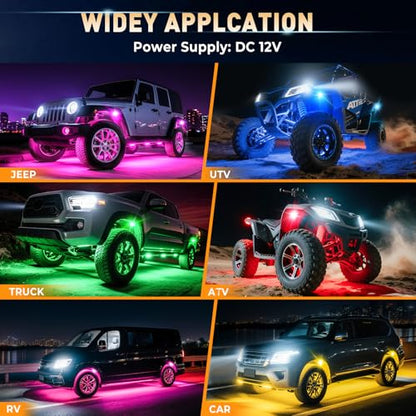 LED RGB Rock Lights for Trucks 14 pods with APP Control Underglow (10 Count)