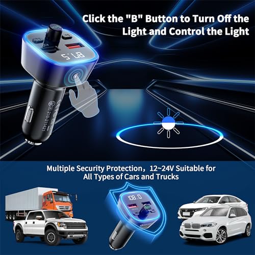 Bluetooth 5.3 FM Transmitter Car Adapter