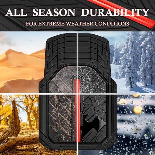 Metal Medium Rubber Floor Mats for Car Heavy Duty Car Mats All Weather (4 Count)