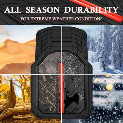 Metal Medium Rubber Floor Mats for Car Heavy Duty Car Mats All Weather (4 Count)