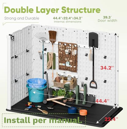 Outdoor Storage Cabinet 26 Cu Ft with Lockable Doors