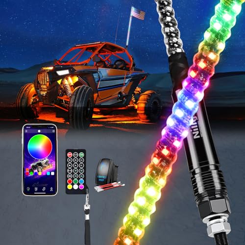 RGB LED Whip Light 1PC 5FT Lighted Antenna Whips