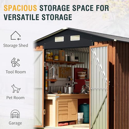 8x10 Ft Outdoor Storage Shed with Floor