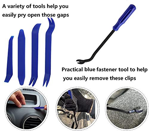 Car Push Retainer Clips 845pcs with 24Most Popular Push Pins Automotive Parts Sizes Auto Screw Trim Clip Assortment with Cable Ties and Blue Fastener Remover for Ford GM Toyota Honda Chrysler Nissan
