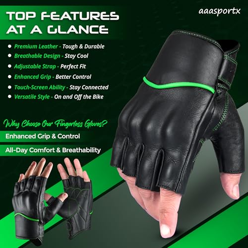 Motorcycle Gloves Men's Leather Motorbike Gloves Touchscreen Function