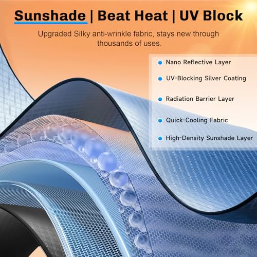 for 2024 2025 2026 Ford Ranger Windshield Umbrella Sunshade [Easier Foldable] 2024 2025 2026 Ranger Accessories Sunshade Umbrella for 2024