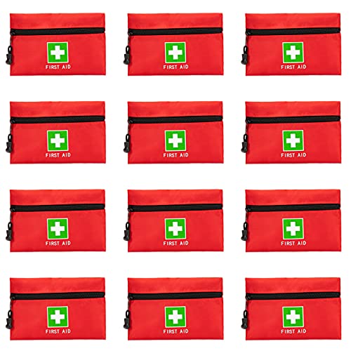 Red Emergency Bag First Aid Small Empty Travel Rescue Pouch First Responder Storage Medicine Pocket Bags for Car Home Office Kitchen