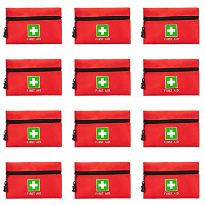 Red Emergency Bag First Aid Small Empty Travel Rescue Pouch First Responder Storage Medicine Pocket Bags for Car Home Office Kitchen