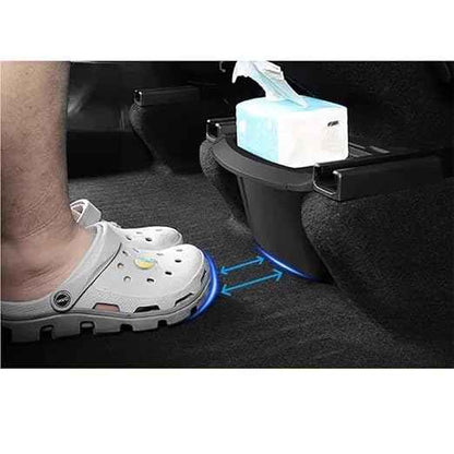 Rear Center Console Organizer Compatble for Tesla Model Y Juniper 2025 2026 Trash Can with Anti-Slip Lid Cover Backseat Storage Box