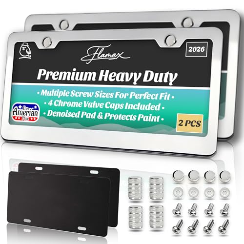 Premium Chrome License Plate Frames with 2 Anti