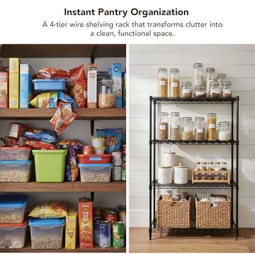 4 Tier Wire Shelving Unit Storage Rack (4 Count)