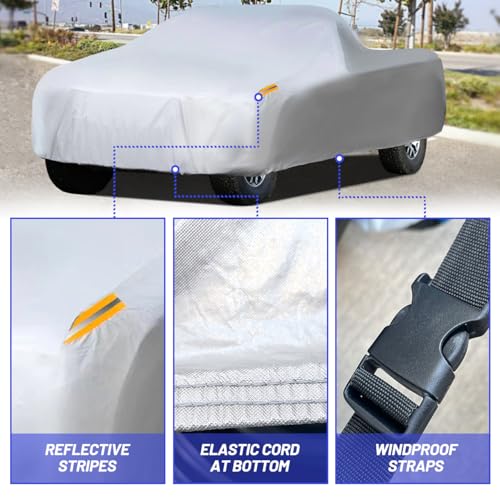 Waterproof Car Cover All Weather Snowproof UV Protection Windproof Outdoor Full Truck Cover