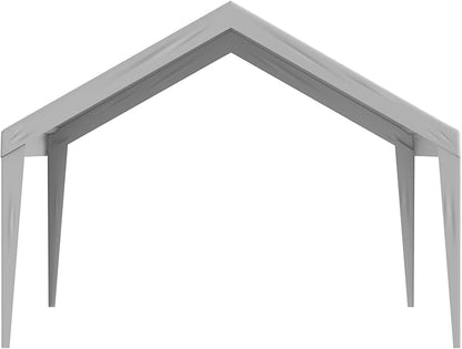 VEVOR Carport Replacement Canopy Cover 13 x 20 ft, Garage Top Tent Shelter Tarp Heavy-Duty Waterproof & UV Protected, Easy Installation with Ball Bungees,Grey (Only Top Cover, Frame Not Include)