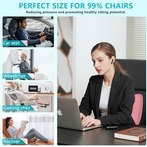 Car Seat Cushion and Back Support for Office Chair Memory Foam Chair Cushions Pressure Relief Seat Pads with Gel Massage Point Lumbar Support