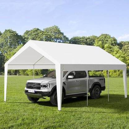 10x20ft Metal Carport with Leg Wrap