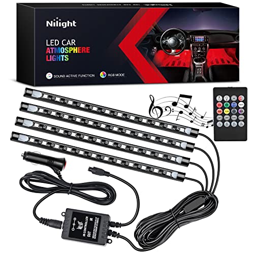 4PCS Car Interior Lights RGB Remote Control