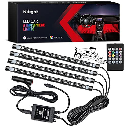 4PCS Car Interior Lights RGB Remote Control