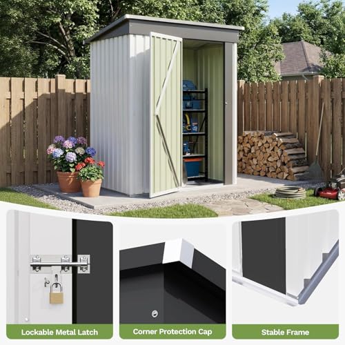 5x3 FT Outdoor Storage Shed with Floor Frame