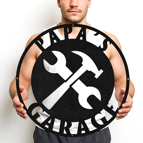 Custom Garage Workshop Metal Sign Personalized Tool Name Wall Art for Car Truck Mechanic Shop Decor Durable Steel Sign for Dad Husband Men’s Auto Workspace or Fence