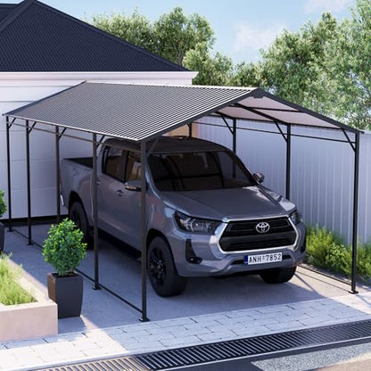 10'x20' Carport with Galvanized Vertical Tile Roof