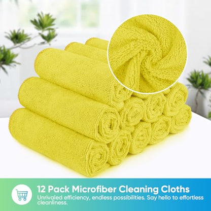 Yellow Microfiber Cleaning Cloth (12 Count)