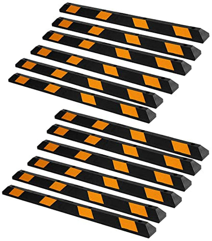 Parking Stopper for Garage Heavy Duty Rubber Parking Curb Stops 72” Garage Parking Stops 12