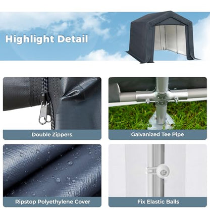 8x12 ft Storage Shelter Shed Portable Outdoor Carport Garage