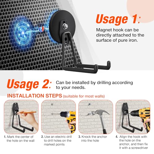 2 Pack Large Strong Magnetic Hooks For Hanging Heavy Duty (2 Count)