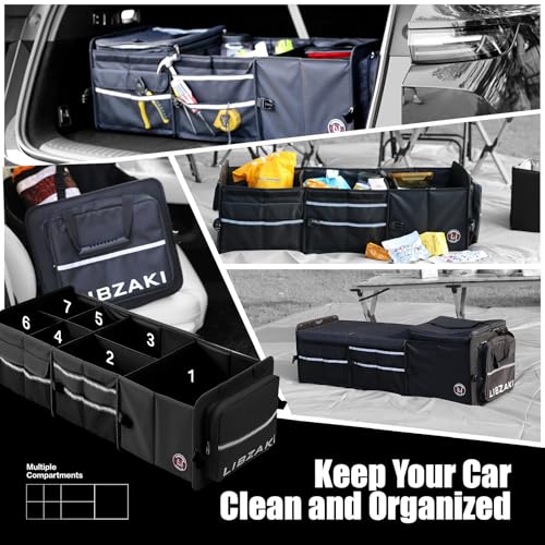 LIBZAKI Oversize 4 in 1 Car Trunk Storage Organizer