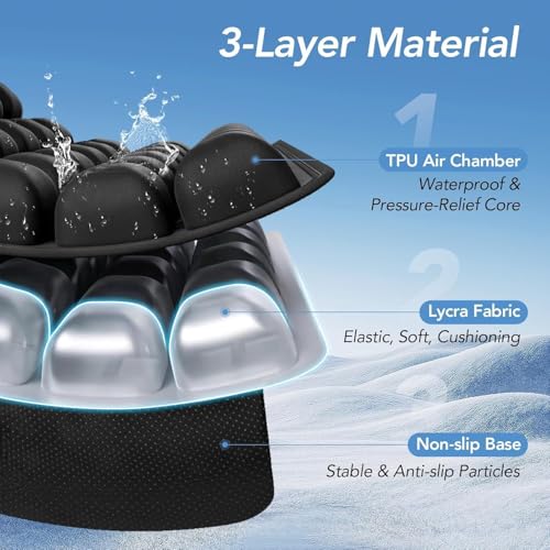 3D Air Inflatable Travel Seat Cushion for Pressure Relief Support