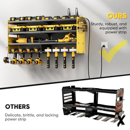 Large Power Tool Organizer Wall Mount with Charging Station