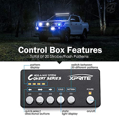 Blue LED Hideaway Strobe Lights Kit (4 Count)